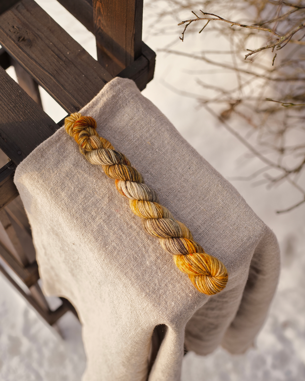 Носочная пряжа с добавлением шерсти "Лисий хвост" 20 г