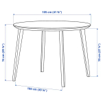 Стол и 4 стула - LISABO / LISABO IKEA/ ЛИСАБО ИКЕА, 105х74 см, черный