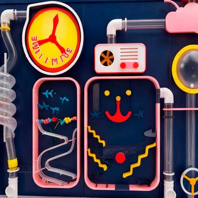 Детская интерактивная стена «Аэролаборатория», с пневмосистемой и лабиринтами