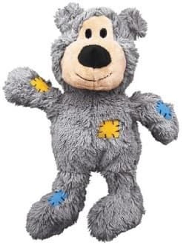 Игрушка для мелких собак Kong WildKnots "Мишка", плюш с канатом внутри 10 см