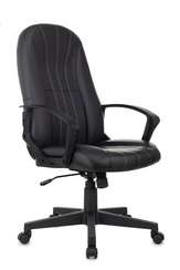 Кресло руководителя Бюрократ T-898AXSN черный Leather Black эко.кожа крестов. пластик