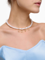 Колье с буквами "Love" из жемчуга Gold