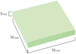 126498 Блок самоклеящийся (стикеры) STAFF 76*76мм, 100 листов, Зеленый