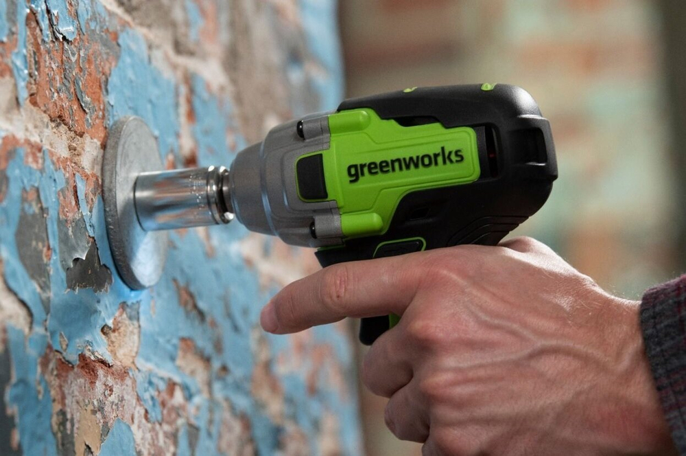 Гайковерт ударный аккумуляторный GREENWORKS GD24IW400 24В,400Hm,1/2,б/щ,без АКБ и ЗУ (3802907)
