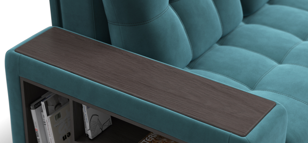 Угловой диван Босс ХЛ Велюр Монолит зеленый