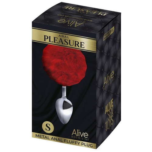 Анальная пробка Adrien Lastic Alive S с красным хвостиком, 7 см