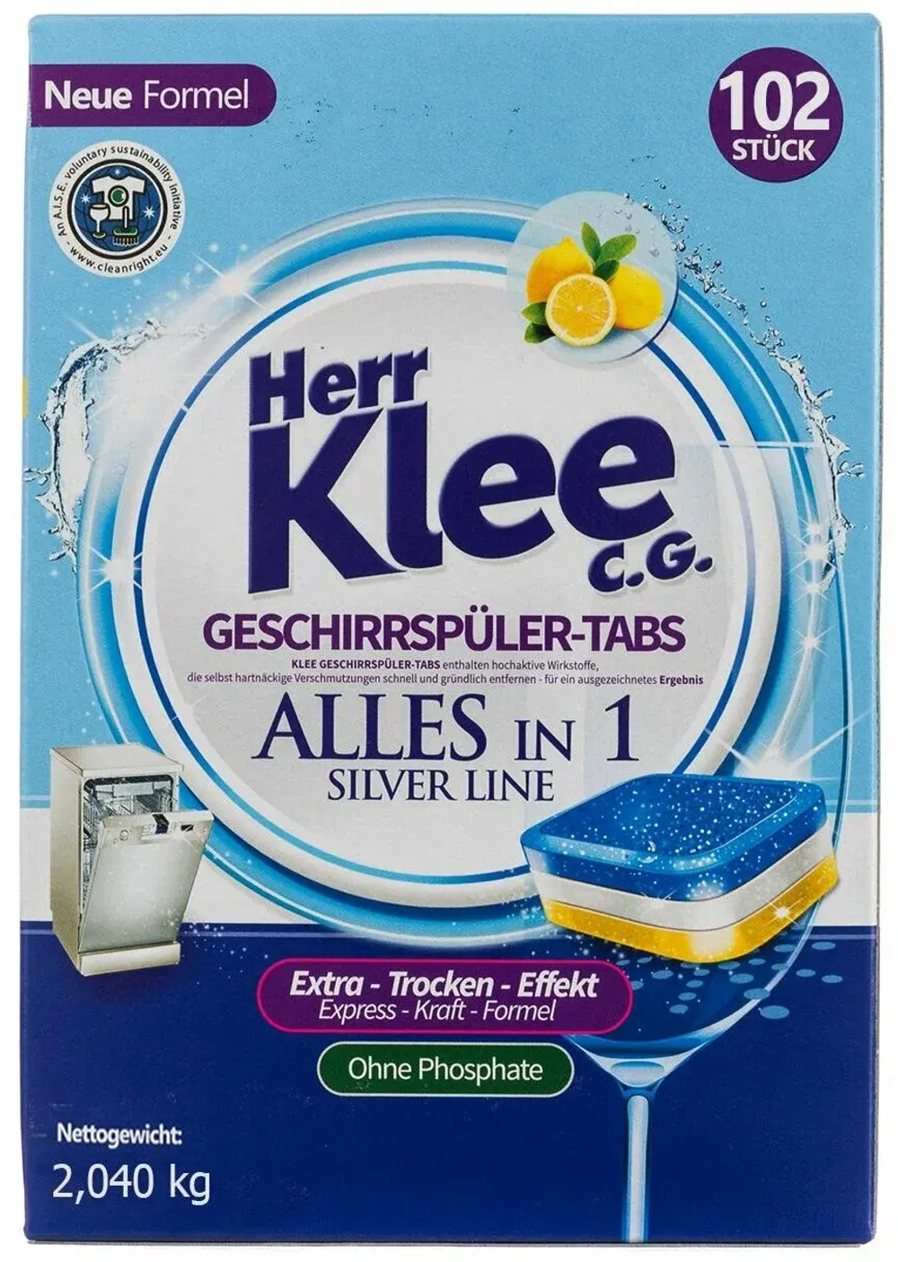 Таблетки для посудомоечных машин 102 шт Herr Klee C.G.