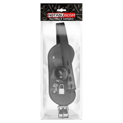 Оригинальный кляп с широким ремешком (Цвет: черный)