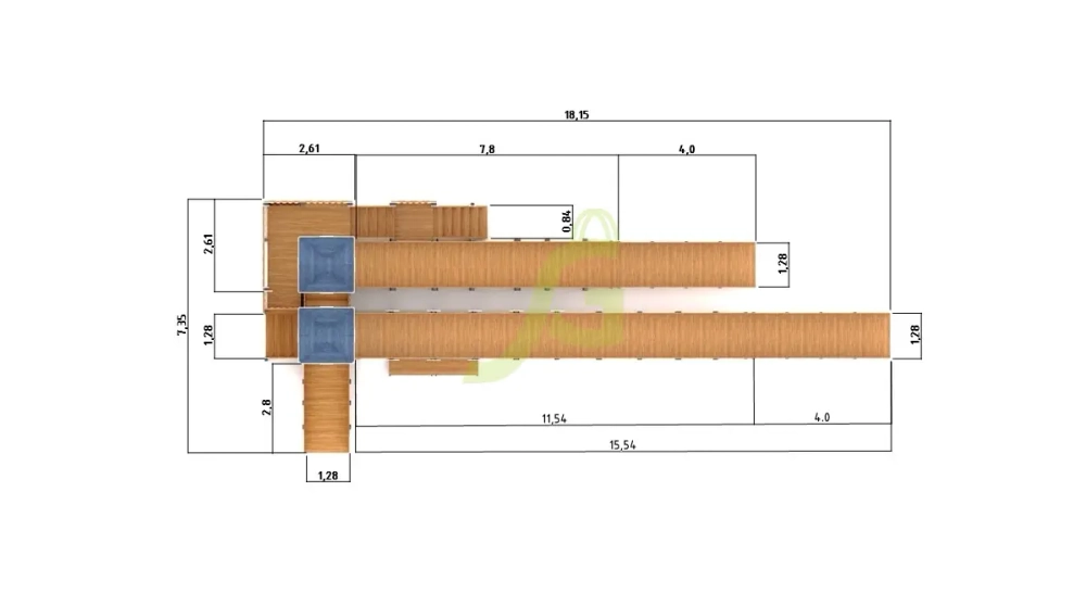 Зимняя деревянная горка "IgraGrad Snow Fox 19" с тремя скатами