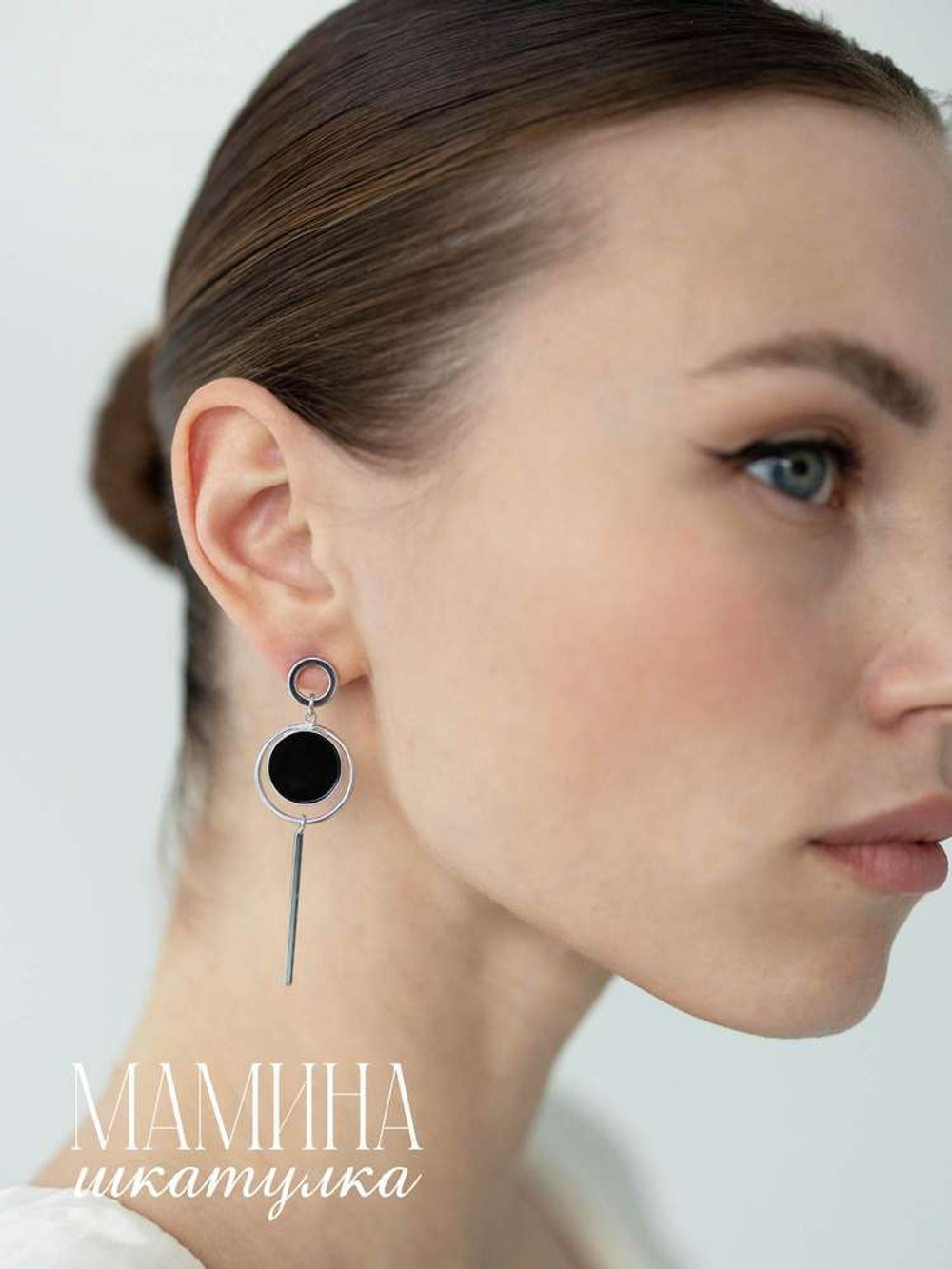 Сережки «Черная луна»