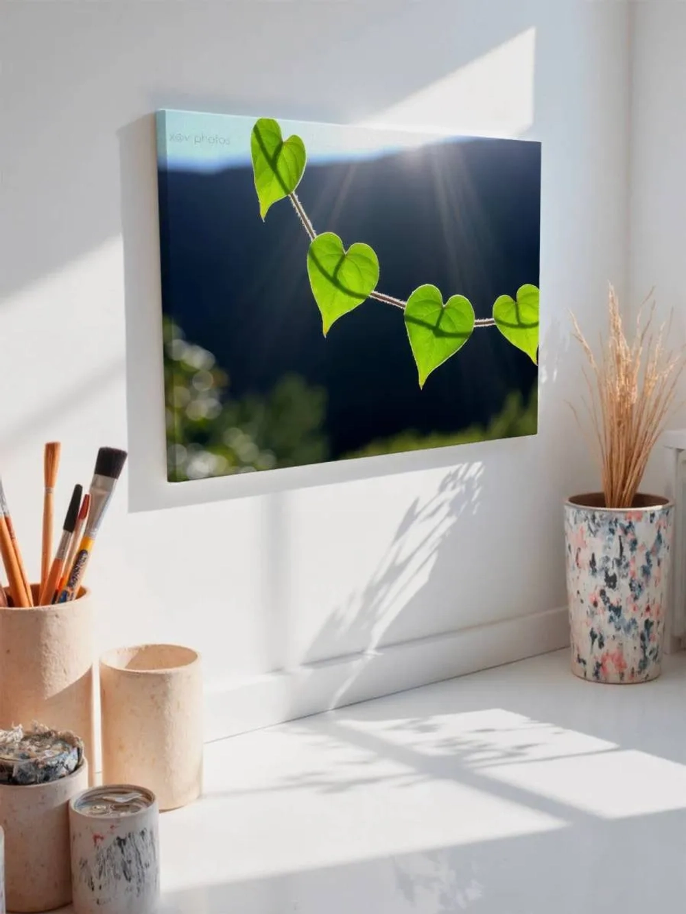 Картина на стену 40 X 50 Листья сердечки