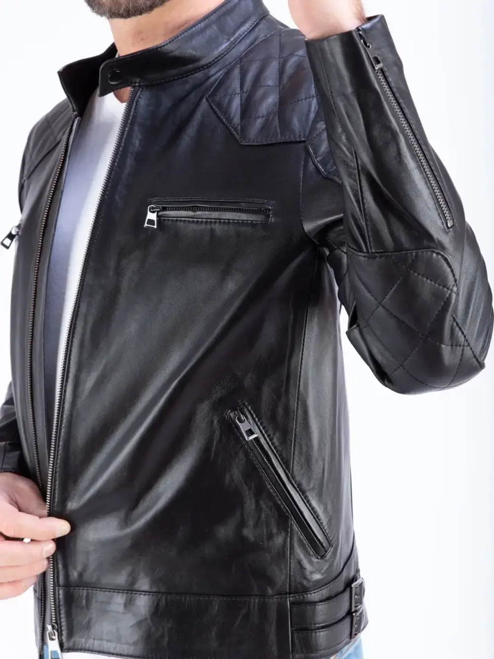 Куртка мужская кожаная весна-осень