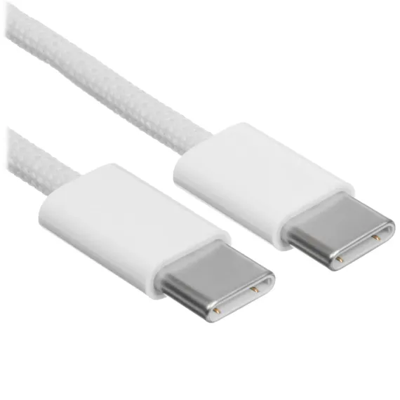 Кабель круглый Apple USB Type-C - USB Type-C белый 1 м (плетеный)