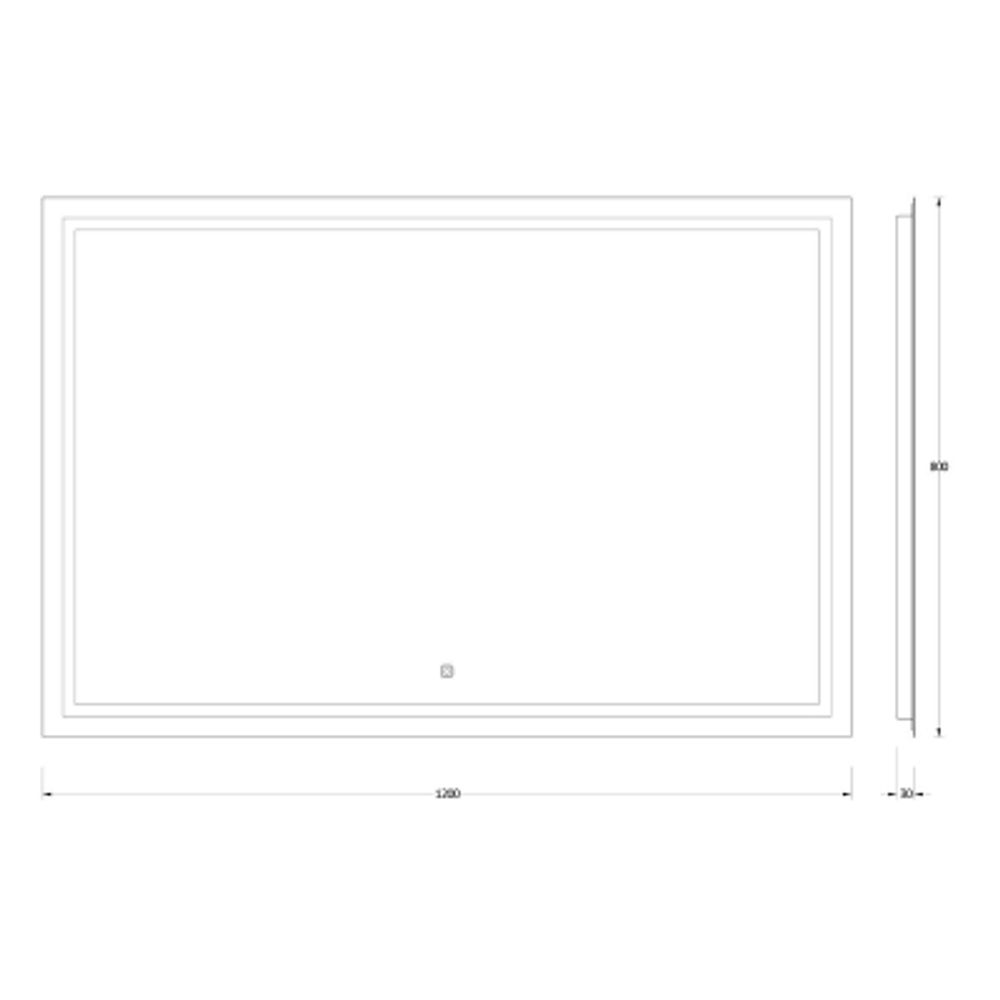 Зеркало Evoform со встроенным LED-светильником 35,5 W 120х80 см Сенсорный выключатель