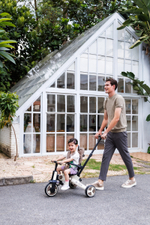 Трехколесный велосипед Micro с родительской ручкой, бежевый