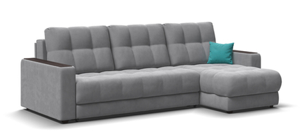 Угловой диван Босс Классик Велюр Монолит сталь