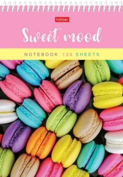 Блокнот 120л А5ф 5-ти цв. тонирован.блок без линовки на пластик.спирали Обл. мел.картон УФ-лак -Слад