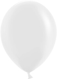 Шар (12''/30 см),латекс,белый 1 шт с гелием