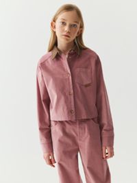 Рубашка вельветовая укороченная "Пудра" 7+