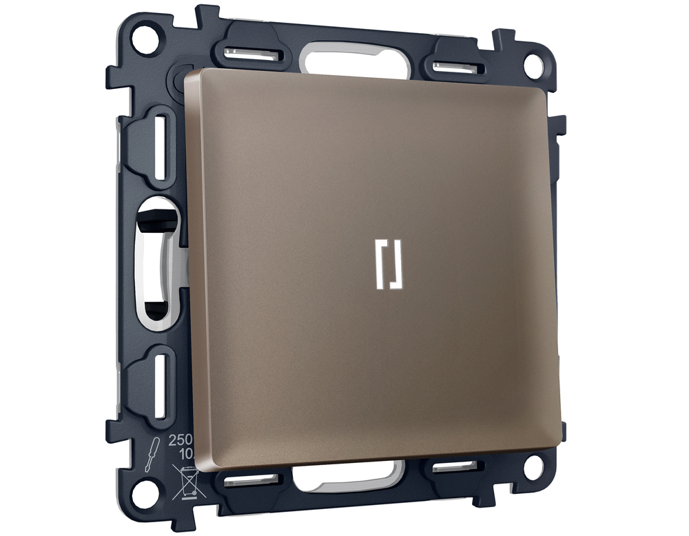 MA632055 Комплект механизма 1-кл выключателя с самовозвратом с подсветкой 5600K ALFA Темная бронза матовый QUANT (AP6320, VM113, G14W)