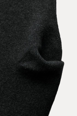 ZARA ЖИЛЕТ ИЗ СМЕСОВОЙ ШЕРСТИ СО СКЛАДКАМИ СБОКУ, АНТРАЦИТОВО-СЕРЫЙ