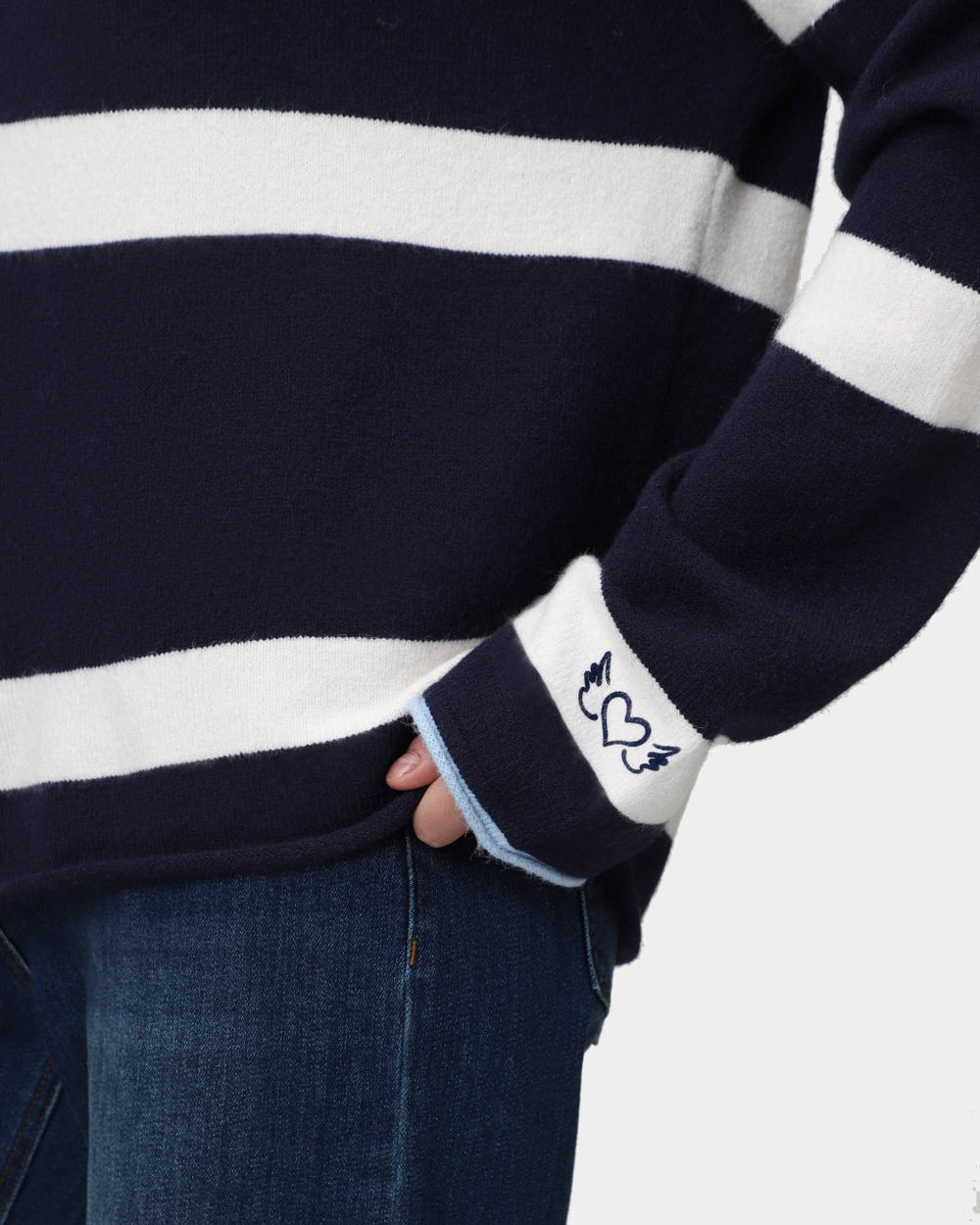 Джемпер оверсайз жен. Frieda Freddies 4321 синий белые полоски