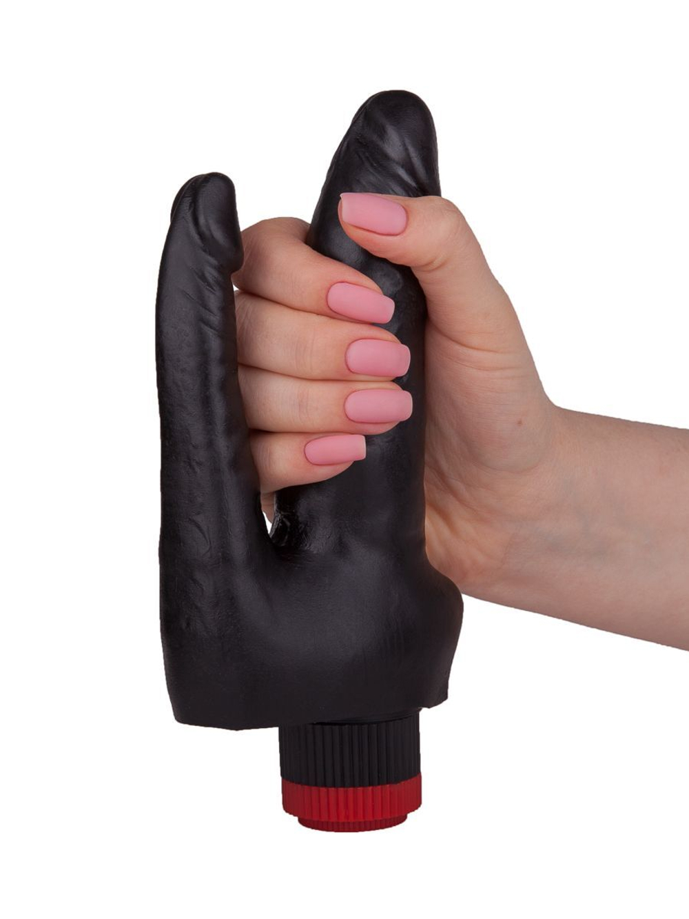 Двойной вибромассажёр чёрного цвета - 17 см. (Цвет: черный)