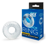 Прозрачное эрекционное кольцо с ребрышками 4см Bior Toys Sex Expert SEM-55280