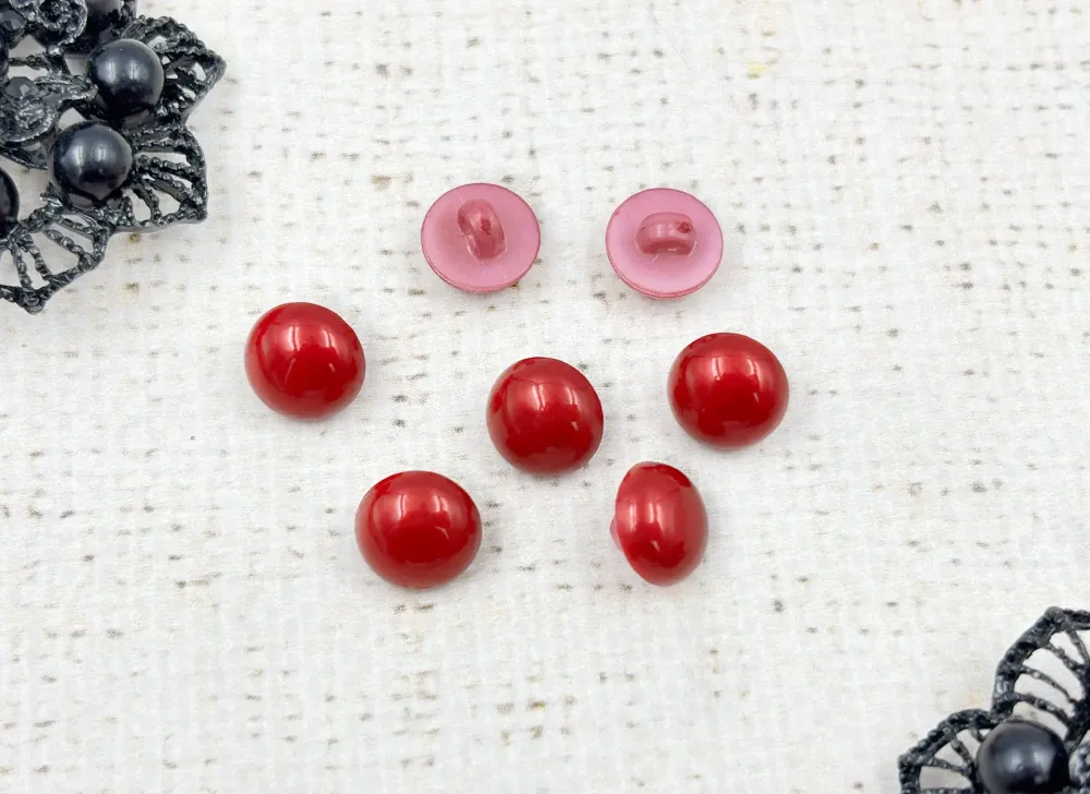 Пуговицы блузочные под жемчуг, на ножке, d 1,1 см, красный