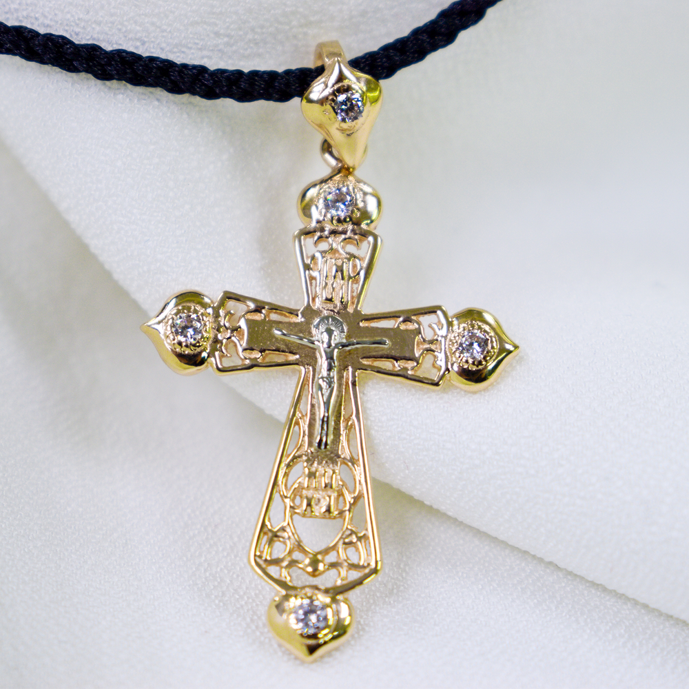 Крест с фианитами