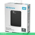Внешний накопитель WD Elements Portable 1TB черный (WDBUZG0010BBK-WESN)