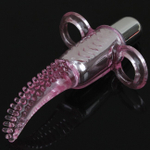 Клиторальный массажер с креплением на пальцах Vibro Finger Vibrator (10 режимов) (Цвет: розовый с серебряным)