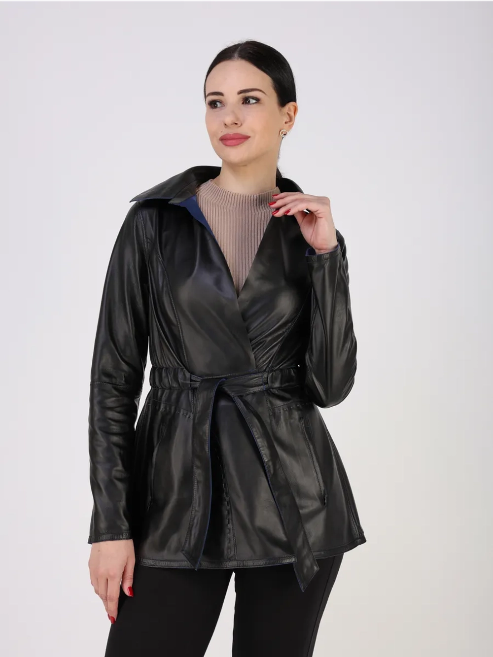 Кожаная куртка демисезонная замшевая двухсторонняя