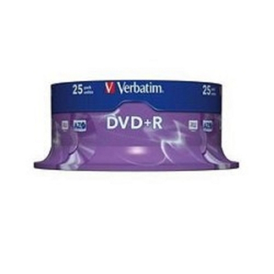 Оптический диск DVD+R Verbatim Диски DVD+R 4.7Gb 16х, 25 шт, Cake Box (43500)