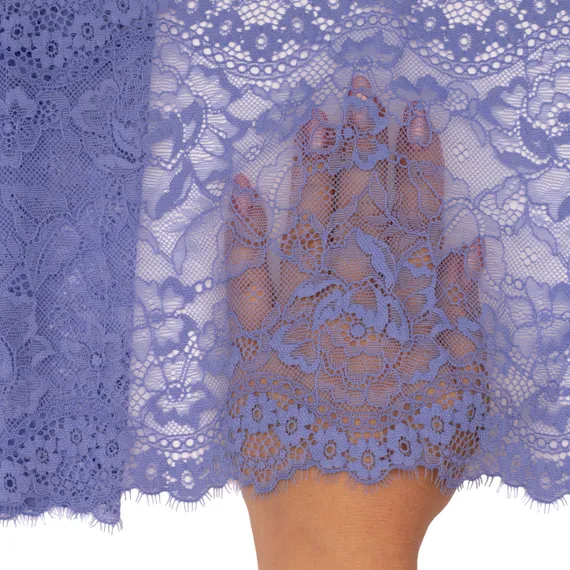 Кружево эластичное голубо-лиловое 19 см