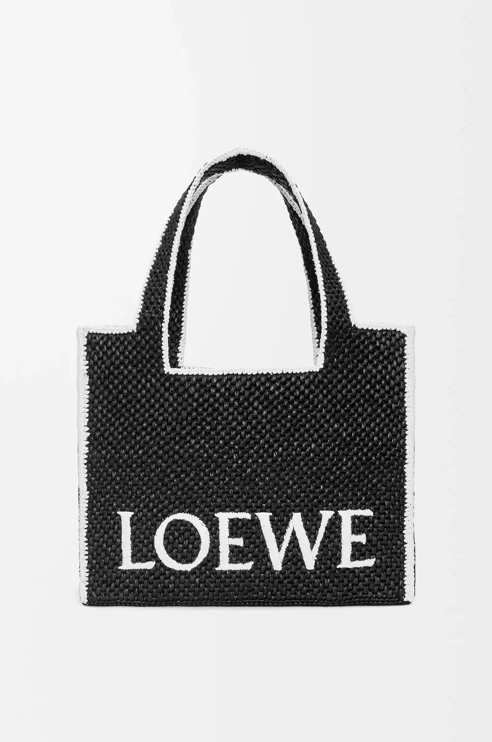 Loewe Большая сумка-тоут Font из рафии, черный