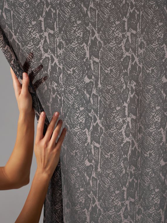 Упругая сетка принт "питон", телесный/черный