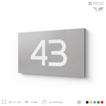 Табличка с номером 43 на дверь квартиры, для офиса, кабинета, аудитории, склада, серая 120х70 мм, Айдентика Технолоджи