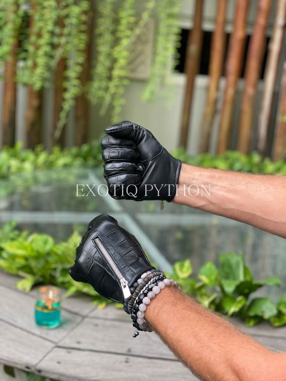 Перчатки из кожи крокодила AC-113