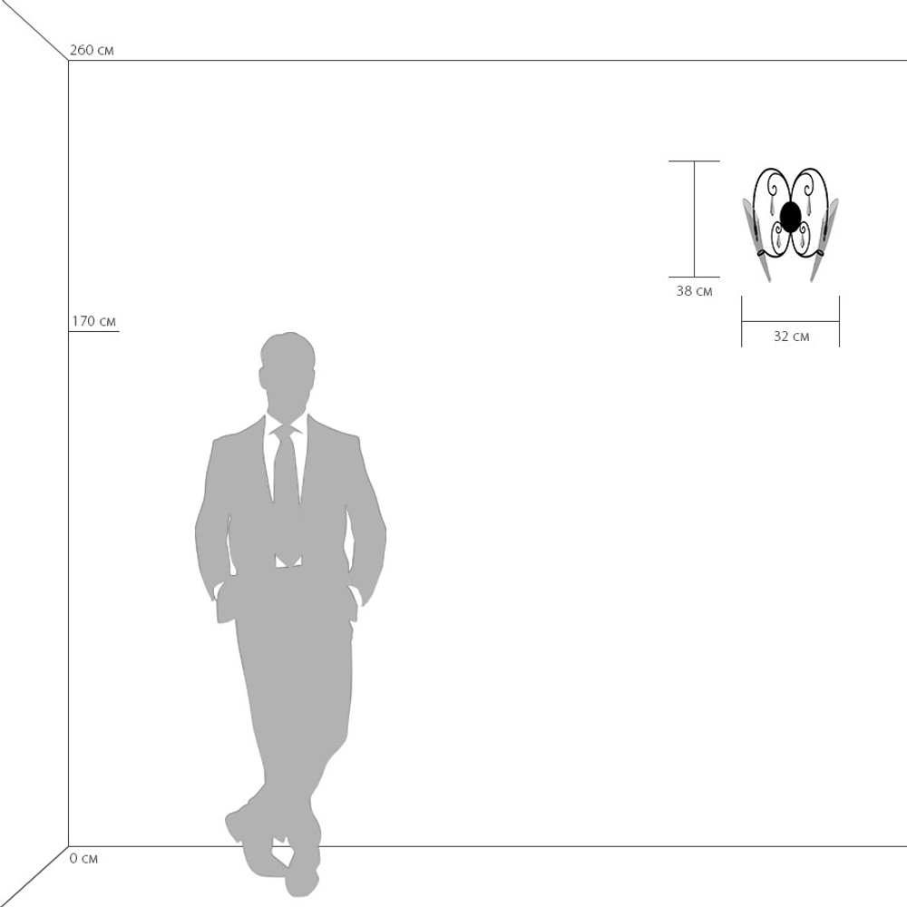 755624 Бра SCARABEO 2х35W G4 12V ХРОМ хрусталь+стекло