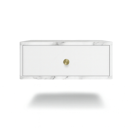 Тумба прикроватная подвесная ROYAL 5300 эко (Мрамор Каррара-р.золото)