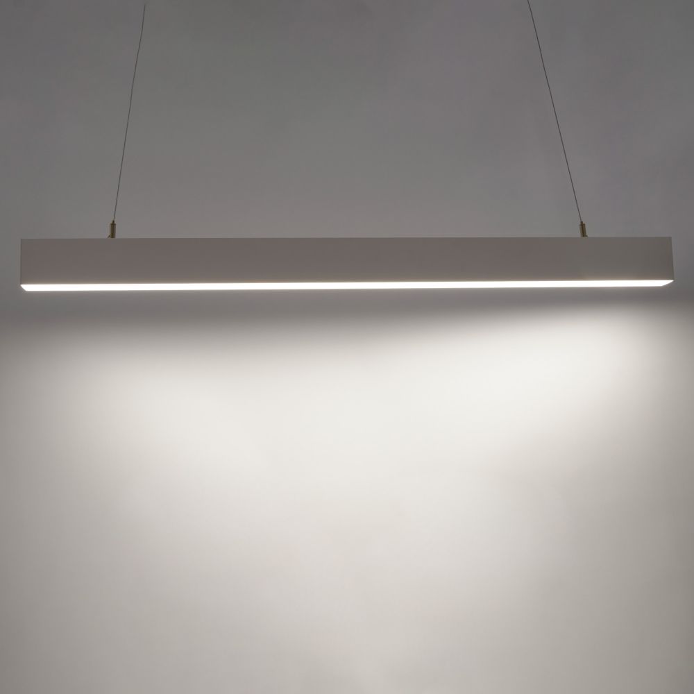 ULO-K10D 12W-4000K-L50 IP40 WHITE Светильник линейный светодиодный подвесной. Белый свет 4000K. 1350Лм. Алюминий. Цвет белый. TM Uniel