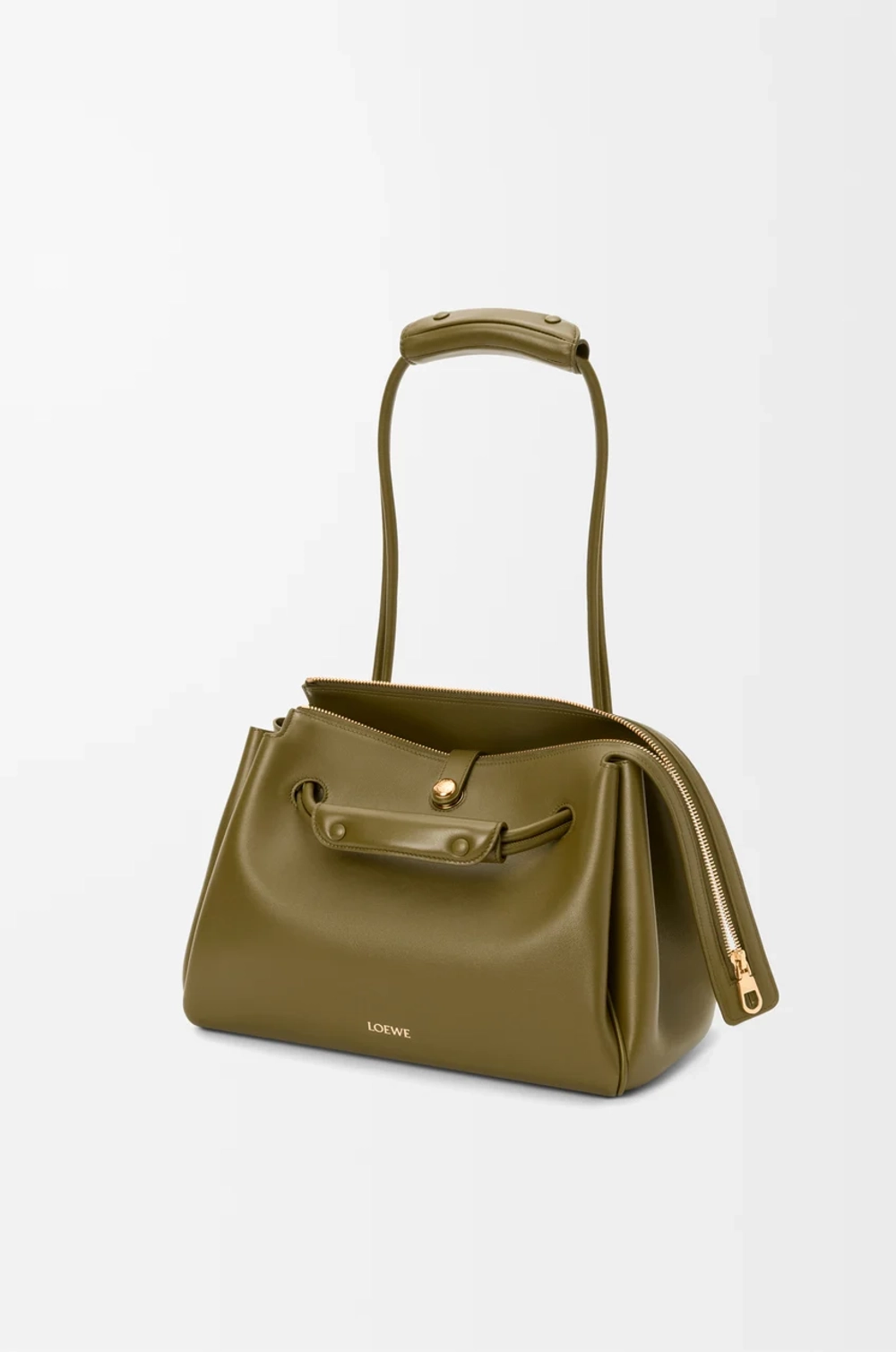 Loewe Сумка Madrid среднего размера из мягкой телячьей кожи, оливковый