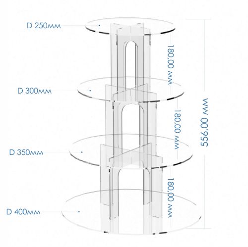 Подставка 4х ярусная для торта, кексов , капкейков, кейтеринга