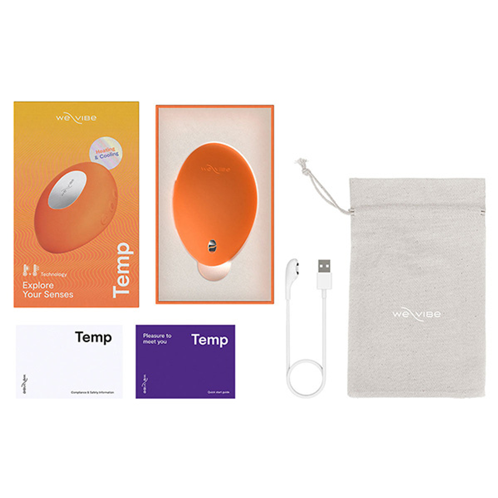 Оранжевый клиторальный вибратор 9,6см We-Vibe Temp Heating & Cooling Massager Tangerine SNHS1SGA