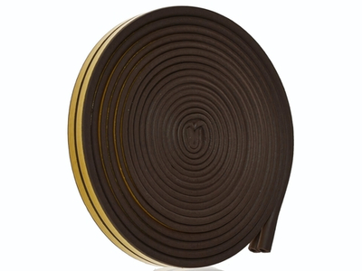 Уплотнитель 10м резиновый самоклеящийся D-профиль 8*9 мм коричневый
