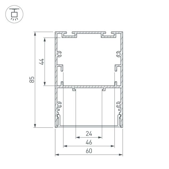 Профиль Arlight ARH-Line-6085-3000 Black 036138