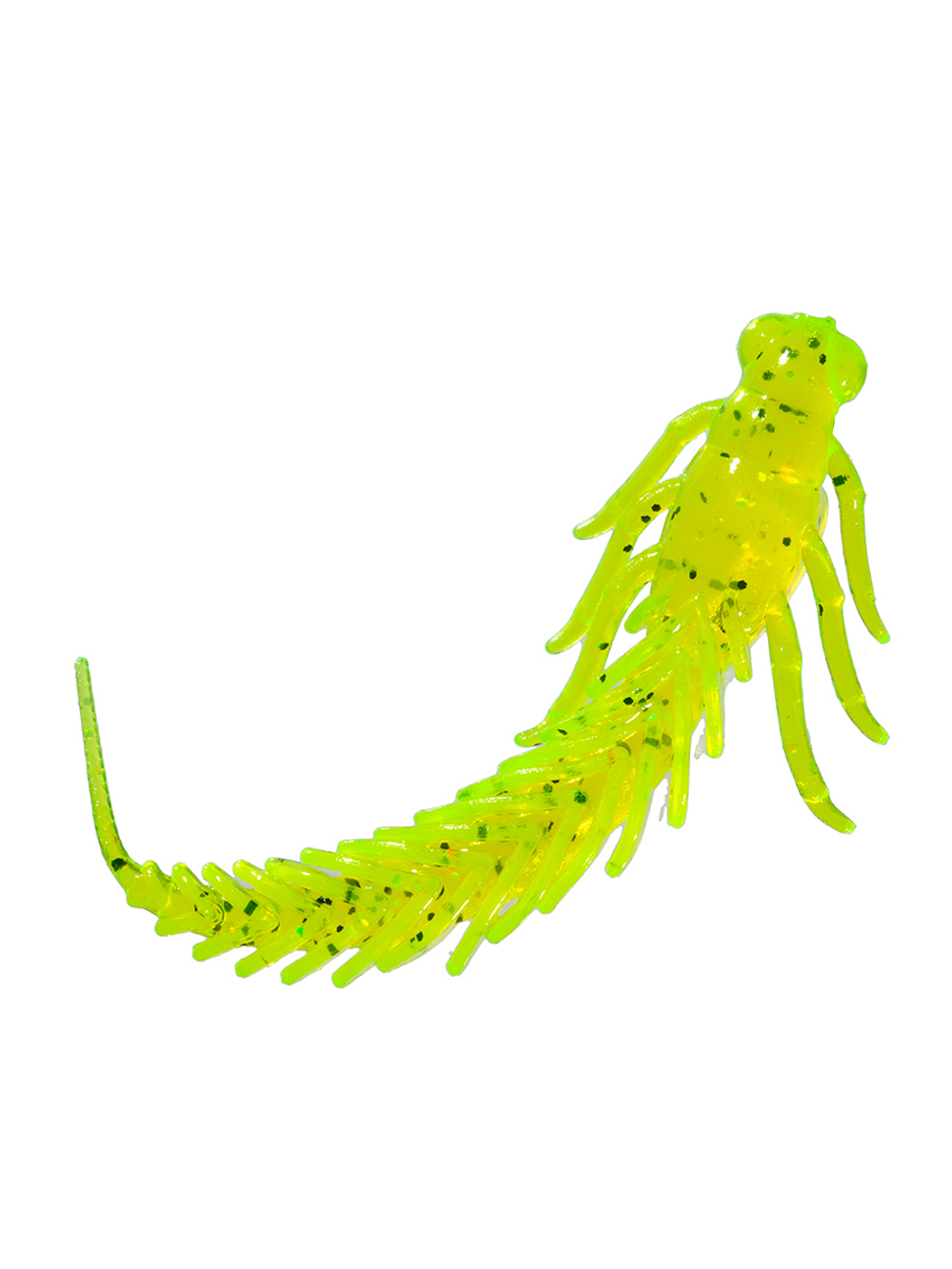 Приманка ZUB-LARVA 100мм(4")-4шт, (цвет 310) желтый с блестками