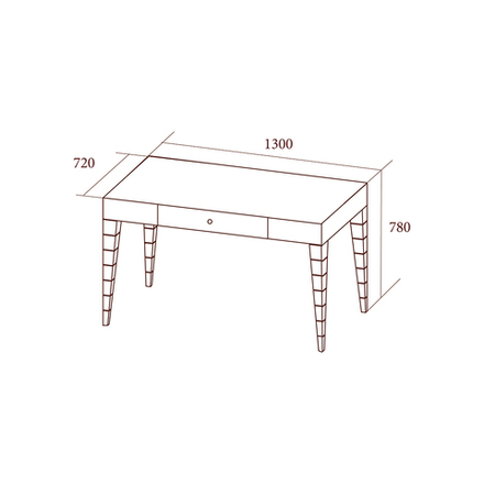 ЛОРЕНЦО Стол письменный бестумбовый малый (со стеклом)