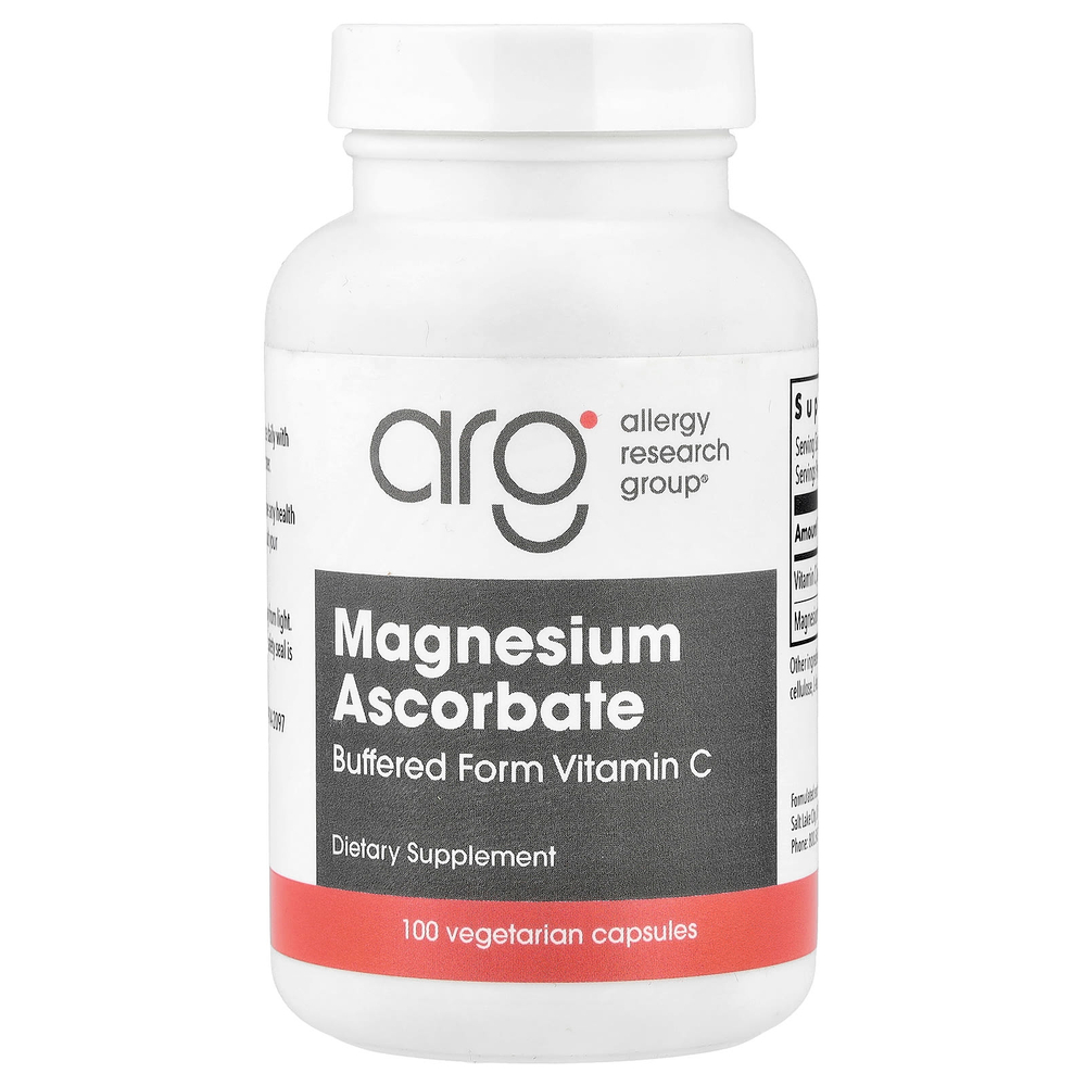 Allergy Research Group, аскорбат магния, 100 вегетарианских капсул